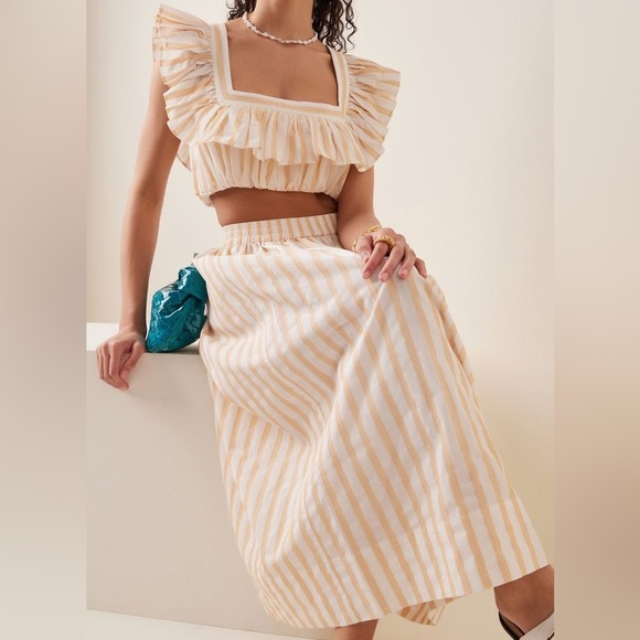 Acler Maxwell stripe top and skirt set. Size 4 - Picture 4 of 14